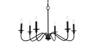 Rohan Six Light Chandelier in Matte Black