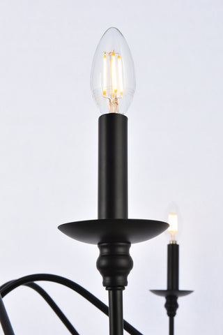 Rohan Six Light Chandelier in Matte Black