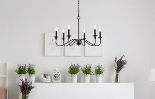Rohan Six Light Chandelier in Matte Black