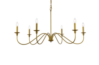 Rohan Six Light Chandelier in Brass