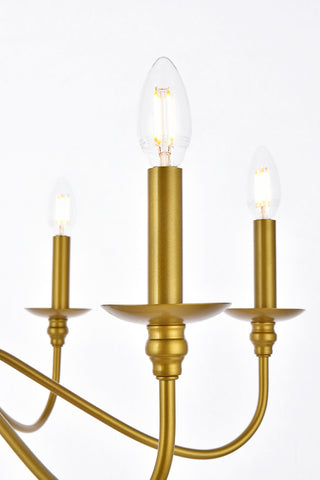 Rohan Six Light Chandelier in Brass