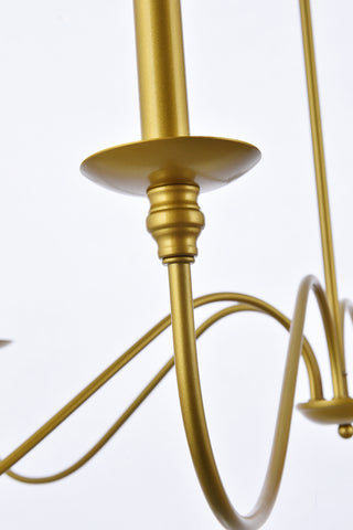 Rohan Six Light Chandelier in Brass