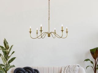 Rohan Six Light Chandelier in Brass