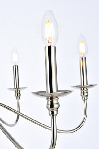 Rohan Six Light Chandelier in Polished Nickel