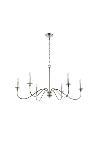 Rohan Six Light Chandelier in Polished Nickel