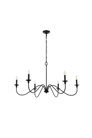 Rohan Six Light Chandelier in Matte Black