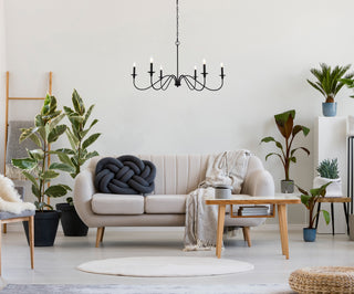 Rohan Six Light Chandelier in Matte Black