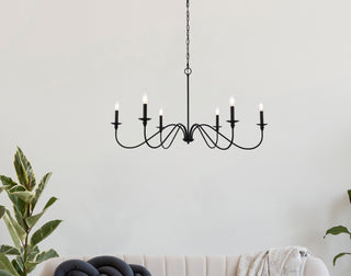 Rohan Six Light Chandelier in Matte Black