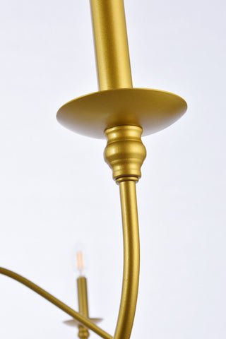 Rohan Six Light Chandelier in Brass