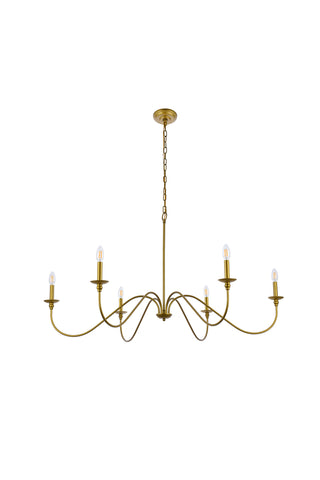 Rohan Six Light Chandelier in Brass