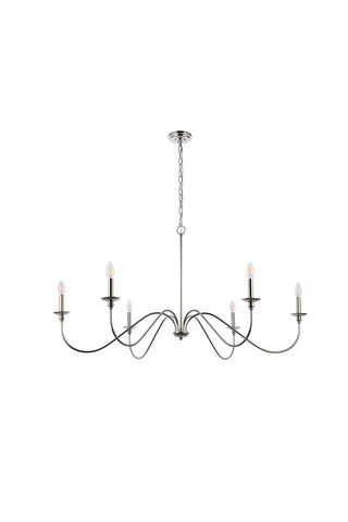 Rohan Six Light Chandelier in Polished Nickel