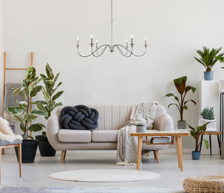 Rohan Six Light Chandelier in Polished Nickel
