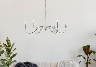 Rohan Six Light Chandelier in Polished Nickel