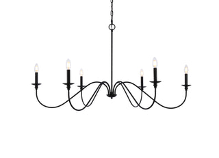 Rohan Six Light Chandelier in Matte Black
