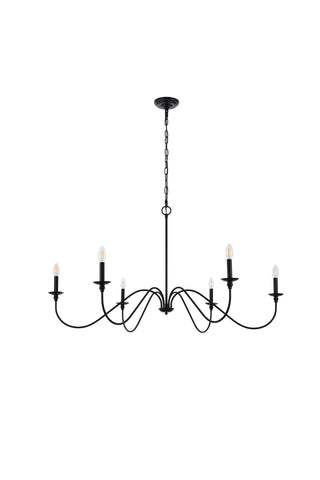 Rohan Six Light Chandelier in Matte Black