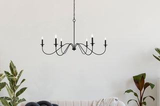 Rohan Six Light Chandelier in Matte Black