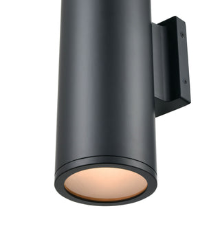 Vegas Two Light Outdoor Wall Sconce in Matte Black