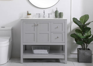 Theo Bathroom Vanity Set in Gray