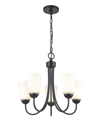 Ivey Lake Five Light Chandelier in Matte Black