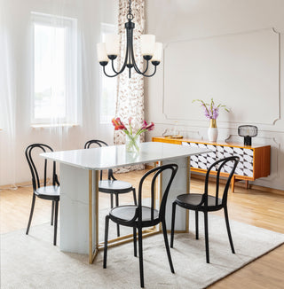 Ivey Lake Five Light Chandelier in Matte Black