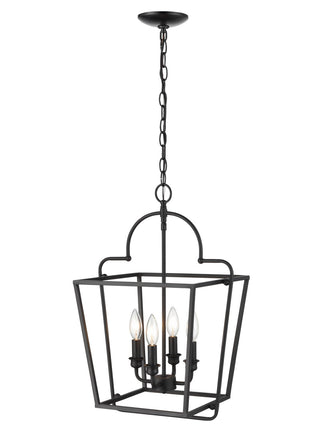 Four Light Pendant in Matte Black