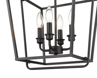 Four Light Pendant in Matte Black