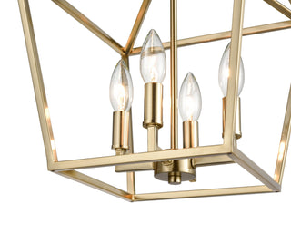 Corona Four Light Pendant in Modern Gold