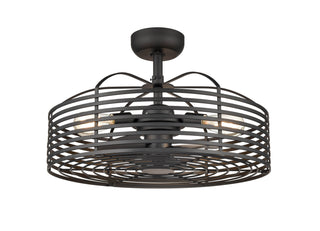 Three Light Fandelier in Matte Black