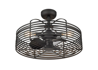 Three Light Fandelier in Matte Black
