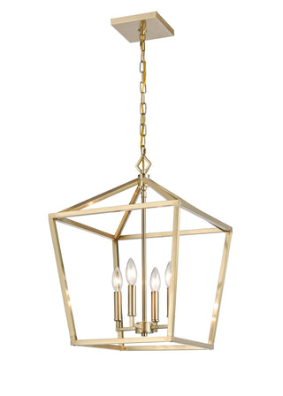 Corona Four Light Pendant in Modern Gold