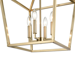 Corona Four Light Pendant in Modern Gold