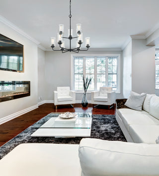 Moven Nine Light Chandelier in Matte Black