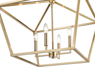 Corona Four Light Pendant in Modern Gold