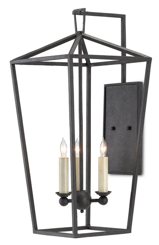 Denison Three Light Wall Sconce in Molé Black