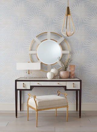 Chiara Two Light Table Lamp in Clear/Antique Brass