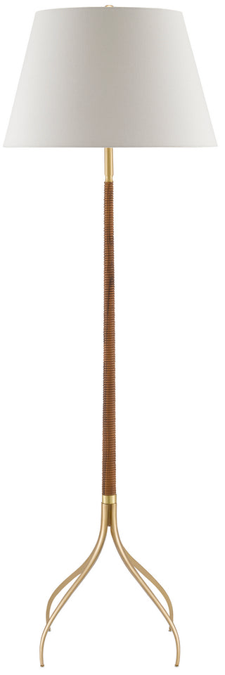 Circus One Light Floor Lamp in Natural/Brushed Brass