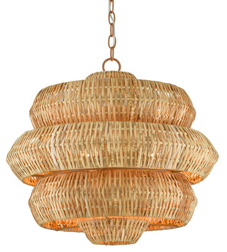 Antibes Three Light Chandelier in Natural/Khaki