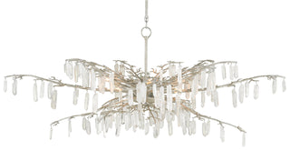 Forest Dawn Eight Light Chandelier in Textured Silver/Natural