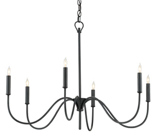 Tirrell Six Light Chandelier in Antique Black