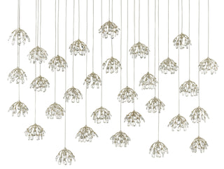 Crystal Bud 30 Light Pendant in Clear/Contemporary Silver Leaf/Silver