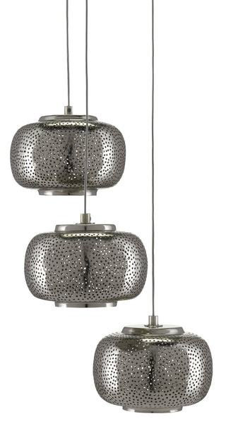 Pepper Three Light Pendant in Nickel/Silver