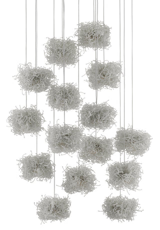 Birds Nest 15 Light Pendant in Clear/Silver