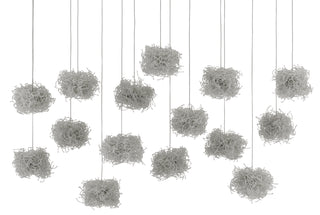 Birds Nest 15 Light Pendant in Clear/Silver