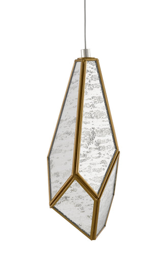 Glace One Light Pendant in Raj Mirror/Antique Brass/Silver