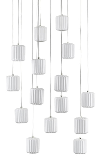 Dove 15 Light Pendant in White/Silver