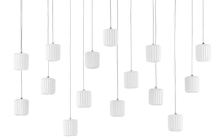 Dove 15 Light Pendant in White/Silver