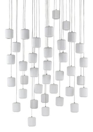 Dove 36 Light Pendant in White/Silver
