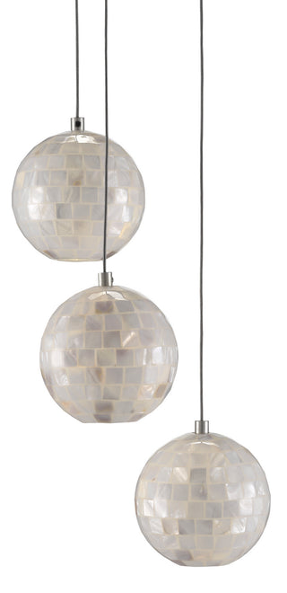 Finhorn Three Light Pendant in Natural/Silver