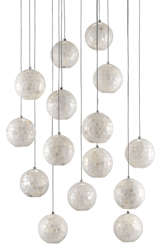 Finhorn 15 Light Pendant in Natural/Silver