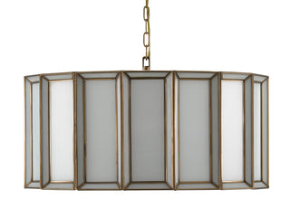 Daze Three Light Pendant in Antique Brass/White